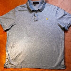 Ralph Lauren Light Gray Polo Shirt with Yellow Logo